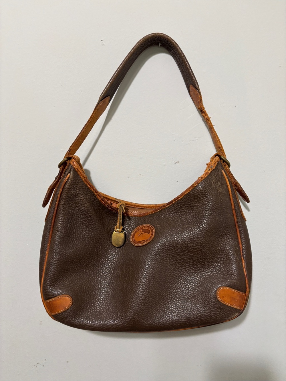 Dooney & Bourke Brown Leather Hobo Crescent Shoulder Bag